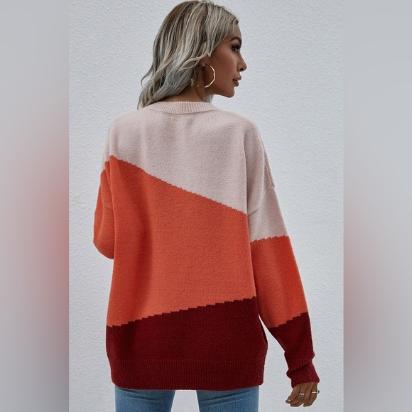 Color block Long sleeve sweater top - Picture 2 of 5